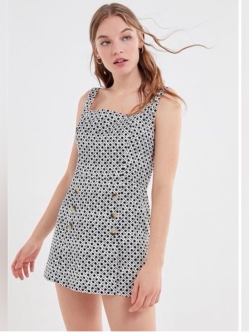 Urban Outfitters Dalila Square Neck Skort Romper